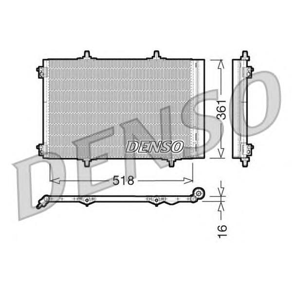 DENSO - DCN07013 (Радиатор кондиционера PEUGEOT 206/207/308/1007/3008)