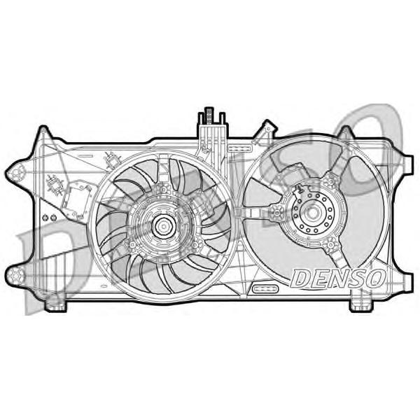 DENSO - DER09026 (Вентилятор радиатора FIAT:DOBLO 1.9JTD/1.9JTD 01-,DOBLO Cargo 1.9JTD/1.9JTD 01-)