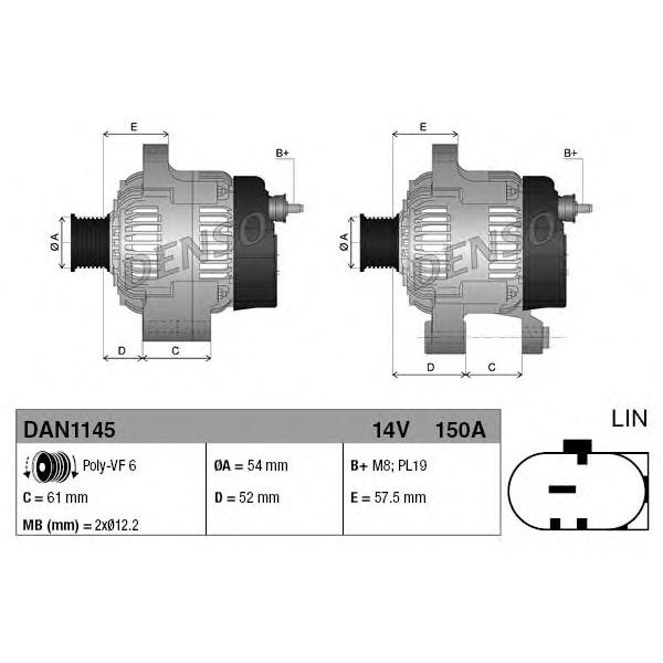DENSO - DAN1145 (Генератор)