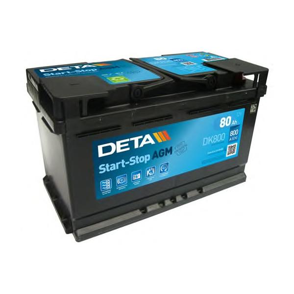 DETA - DK800 (Аккумулятор DETA MICRO-HYBRID 12 V 80 AH 800 A ETN 0(R+) B13 315x175x190mm 23.9kg)