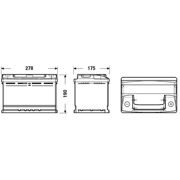 DETA - DC700 (Аккумуляторная батарея Standart 12V 70Ah 640A 278x175x190 (-+))
