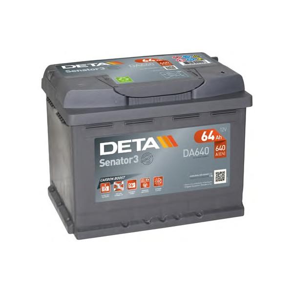 DETA - DA640 (Аккумулятор DETA SENATOR3 12 V 64 AH 640 A ETN 0(R+) B13 242x175x190mm 16.4kg)
