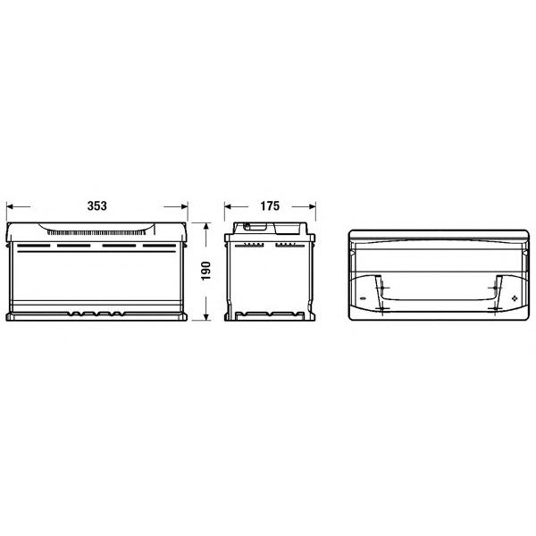 DETA - DB950 (Аккумулятор Power 12V 95Ah 800A 353x175x190 (-+))