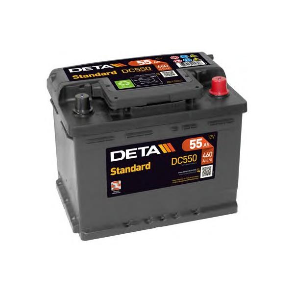 DETA - DC550 (Аккумулятор DETA STANDARD 12 V 55 AH 460 A ETN 0(R+) B13 242x175x190mm 14.8kg)