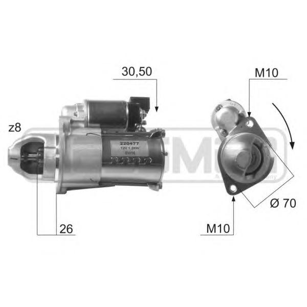 ERA - 220477 (Стартер HYUNDAI SONATA NF/KIA CARENS/MAGENTIS 2.0/2.4 1.2кВт)