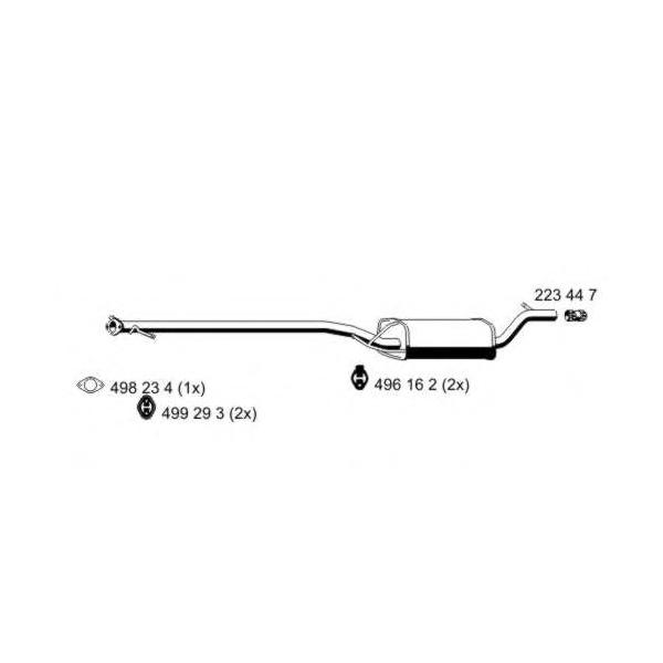 ERNST - 341066 (Резонатор / средн.часть / FORD Focus-I 1.8-16V 1)