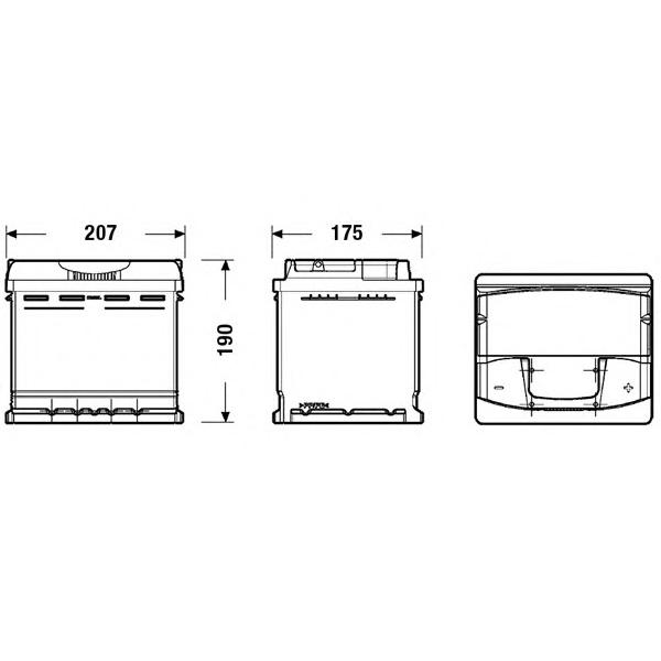 EXIDE - EA530 (Аккумулятор EXIDE PREMIUM 12V 53AH 540A ETN 0(R+) B13 207x175x190mm 13.38kg)