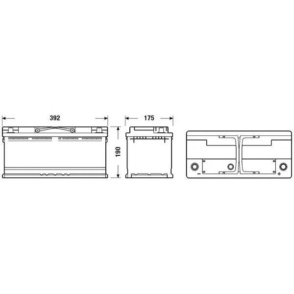 EXIDE - EB1100 (Аккумулятор Excell 12В 110Ач 850А 392x175x190 (-+))
