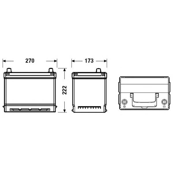 EXIDE - EB705 (Аккумулятор Excell 12V 70Ah 540A 270x173x222 (+-))