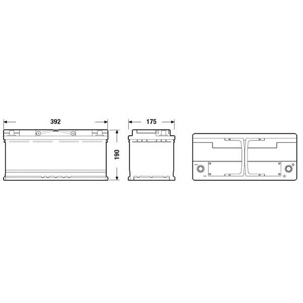 EXIDE - EK1050 (Аккумулятор Start-Stop AGM 12В 105Ач 950А 190x175x392 (-+))