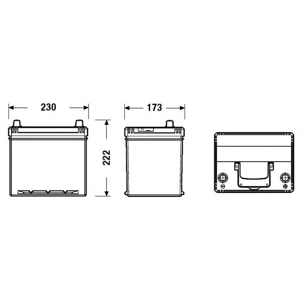 EXIDE - EB604 (Аккумуляторная батарея Excell 12В 60Ач/390А 230x173x222 (-+))