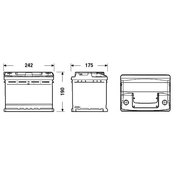 EXIDE - EC550 (Аккумулятор EXIDE CLASSIC 12V 55AH 460A ETN 0(R+) B13 242x175x190mm 14.83kg)