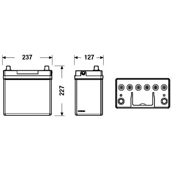 EXIDE - EB455 (Аккумулятор Excell 12V 45Ah 300A 234х127х220 ETN1 EN клемы Крепление B0)