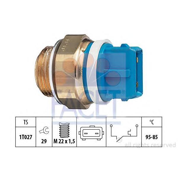 FACET - 7.5122 (Датчик включения вентилятора CITROEN: XM (Y3) 2.0/2.0 i/2.1 D 12V 89-94, XM Break (Y3) 2.0 i/2.0 i ()