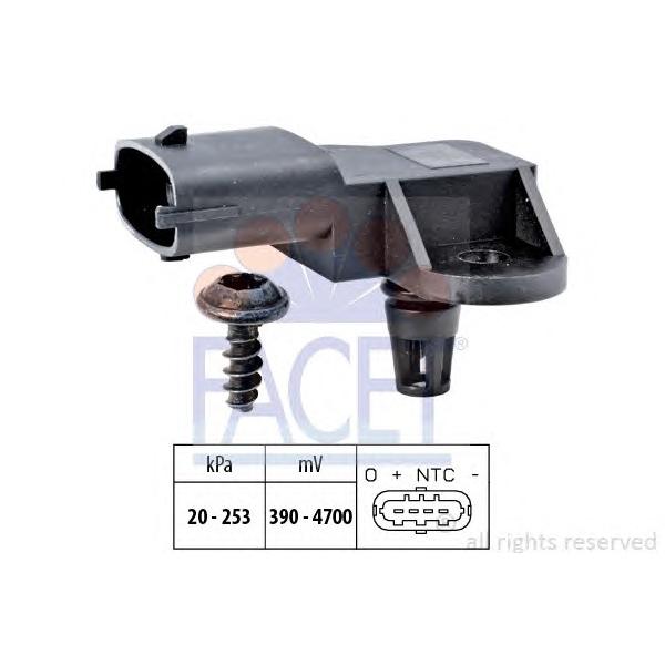 FACET - 10.3176 (Датчик давления воздуха ALFA ROMEO: MITO 1.4 TB 08- / FIAT: 500 1.4 Abarth 07-, BRAVO 1.4 T-Jet 07-,)