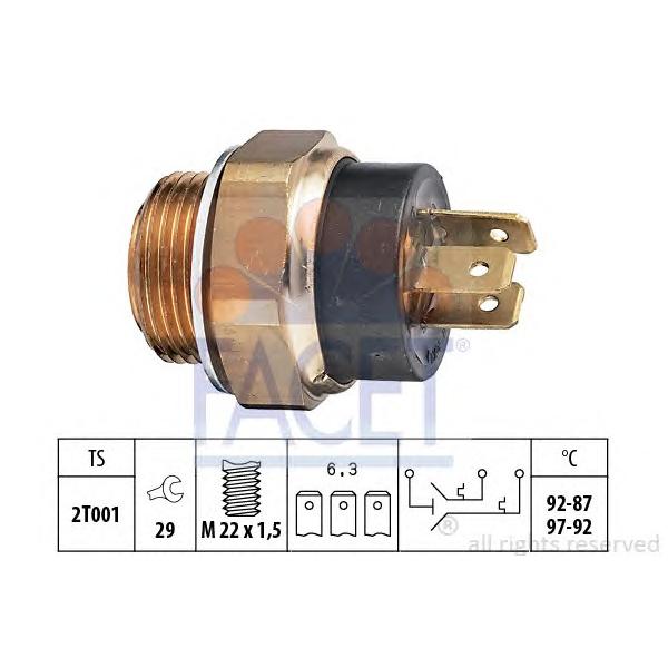 FACET - 7.5612 (Датчик включения вентилятора CITROEN: BX (XB-_) 19 GTi 16V/TRD Turbo 82-94, BX Break (XB-_) TRD Turb)