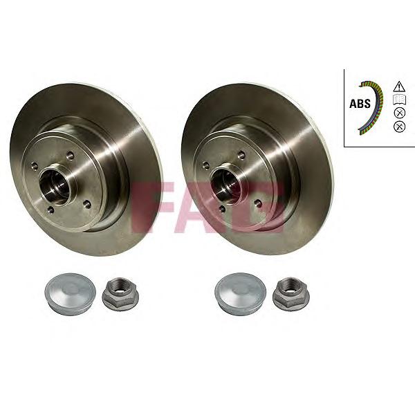 FAG - 713531010 (Диск тормозной со встроенной ступицей задн 2шт к-кт RENAULT: GRANG SCENIC II 1.6-2.0/1.5-1.9D 04-09)