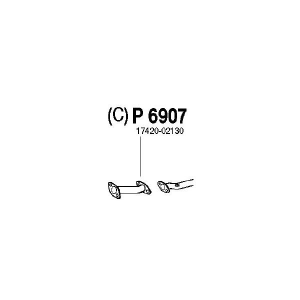 FENNO - P6907 (Трубопровод выпускной TOYOTA AVENSIS 1.6 97-00)