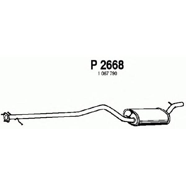 FENNO - P2668 (Глушитель средний FORD FOCUS 1.8 98-04)