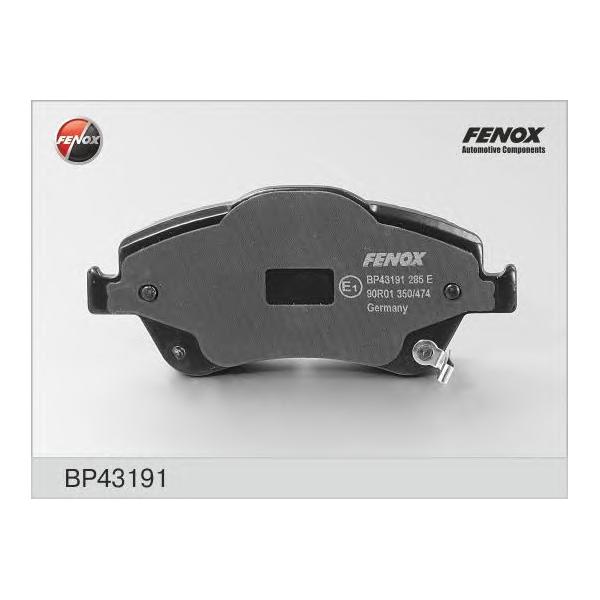 FENOX - BP43191 (КОЛОДКИ ТОРМОЗНЫЕ ДИСКОВЫЕ TOYOTA Auris E15_H Corolla E15 -09 передние)