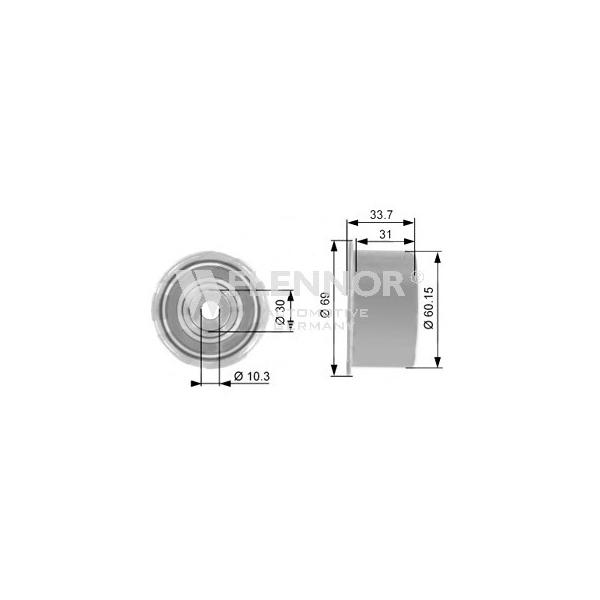 FLENNOR - FU77993 (Ролик промежуточный ремня ГРМ Subaru Forester 2.0-2.5 03/98>)