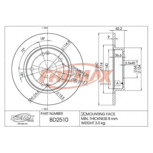 FREMAX - BD-2510 (Тормозной диск)