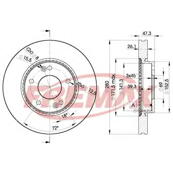 FREMAX - BD-5171 (Диск тормозной передний Ø280x26)