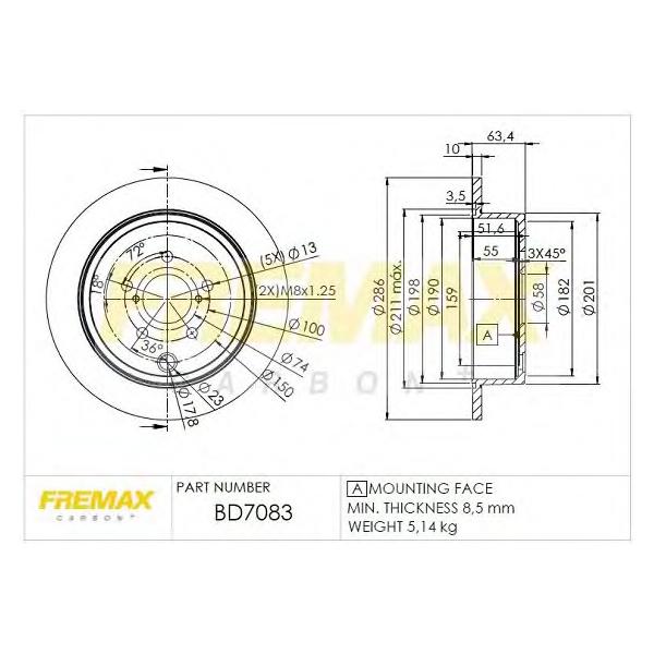 FREMAX - BD7083 (ДИСК ТОPМОЗНОЙ)