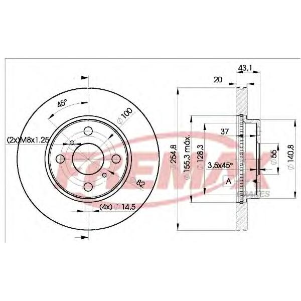 FREMAX - BD-2040 (Диск тормозной передний Ø255x20)