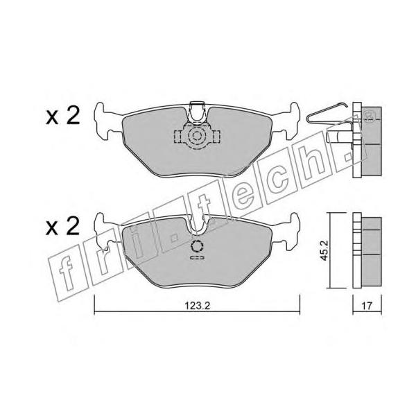 FRITECH - 219.0 (Колодки тормозные задние BMW 5 (E39) 1995~2003, Z3 1995~2003)