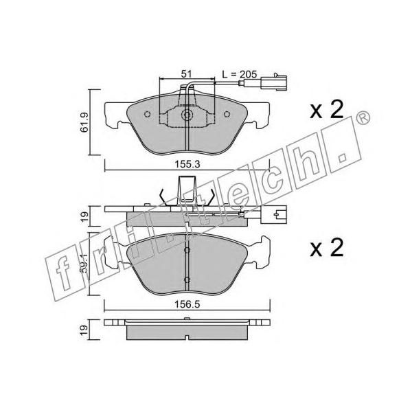 FRITECH - 085.1 (Колодки тормозные)