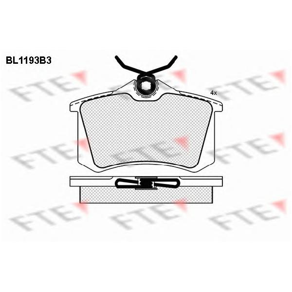 FTE - BL1193B3 (Комплект+тормозных+колодок)