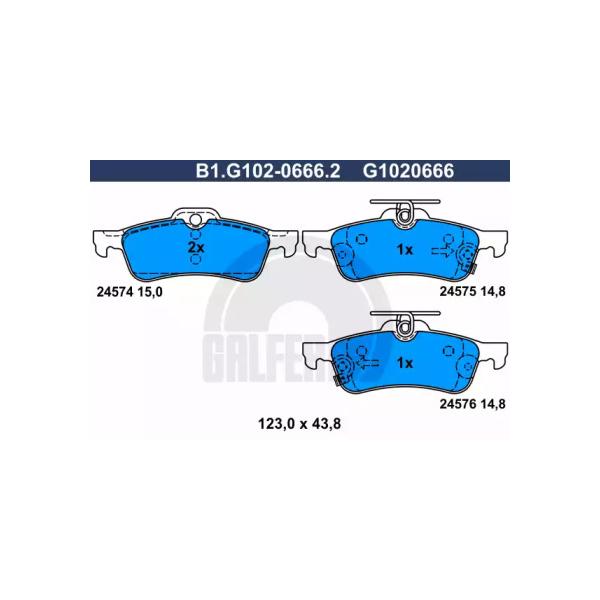 GALFER - B1.G102-0666.2 (Колодки торм.зад.)