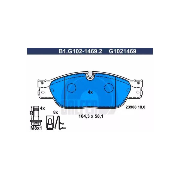 GALFER - B1G10214692 (Колодки торм.пер.)