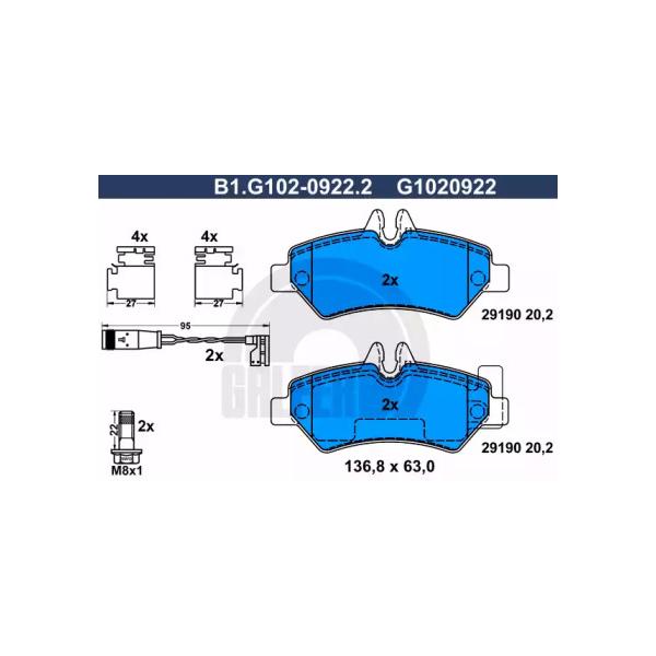 GALFER - B1.G102-0922.2 (Колодки торм.зад.)
