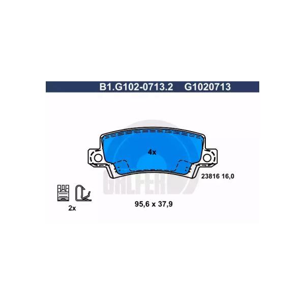 GALFER - B1.G102-0713.2 (Колодки торм.зад.)