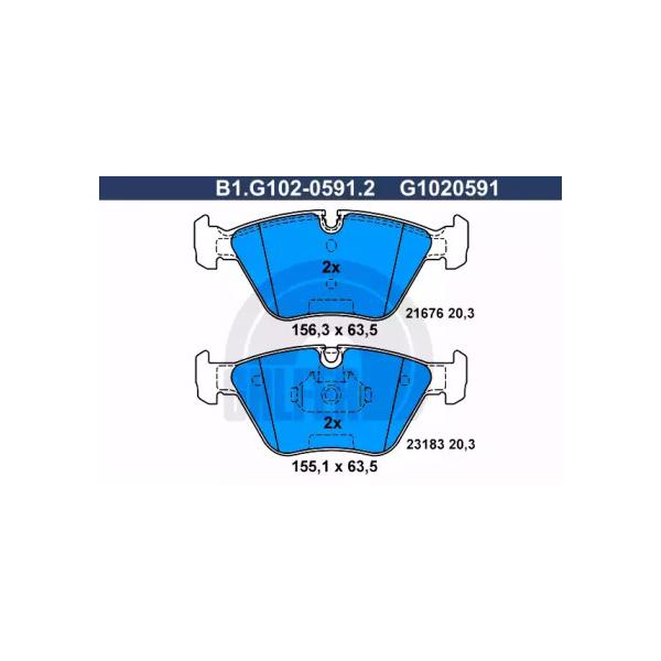 GALFER - B1.G102-0591.2 (Колодки торм.пер.)