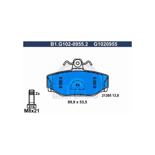 GALFER - B1.G102-0955.2 (Колодки торм.зад.)