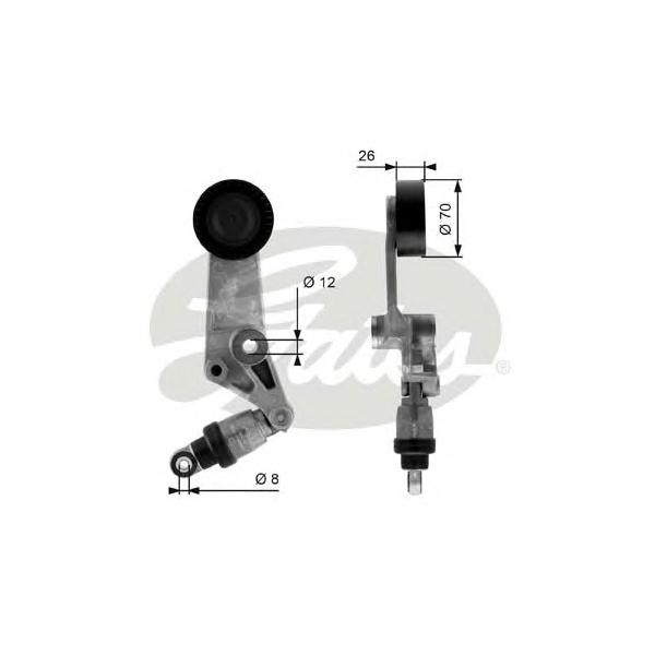 GATES - T38286 (Натяжитель ремня навесного оборудования TOYOTA Auris 1.4VVTi (07-))