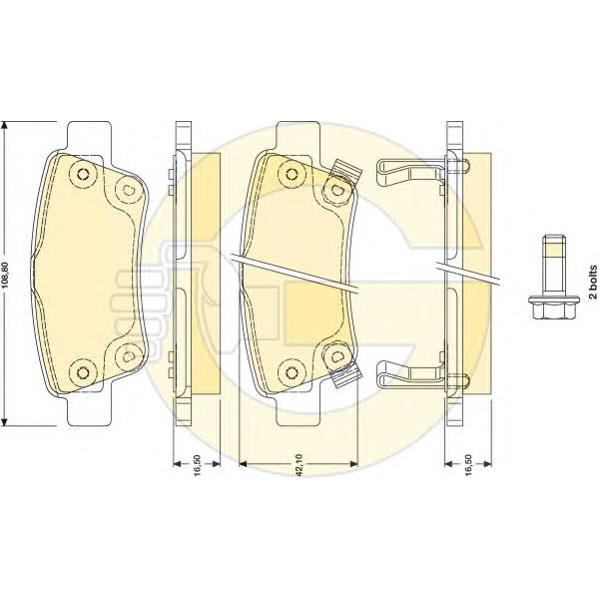 GIRLING - 6134464 (Колодки тормозные HONDA CR-V III 07- задние)
