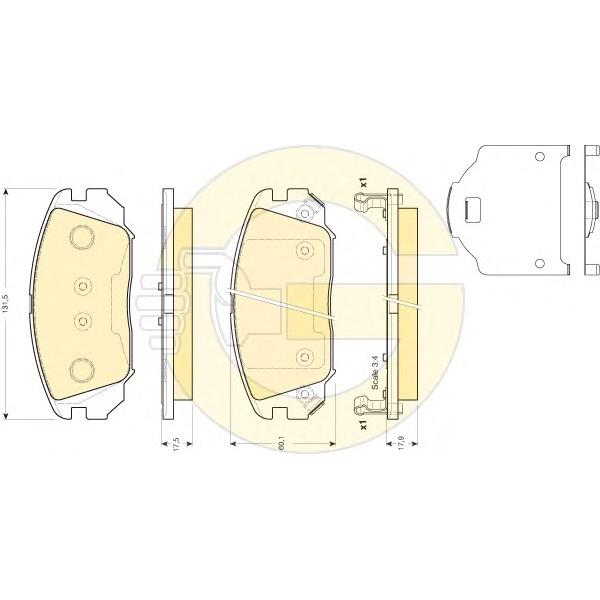 GIRLING - 6134099 (Колодки тормозные передние для Hyundai Sonata NF 2006~2010, Tuscon 2.0CRDi 2006~2010)