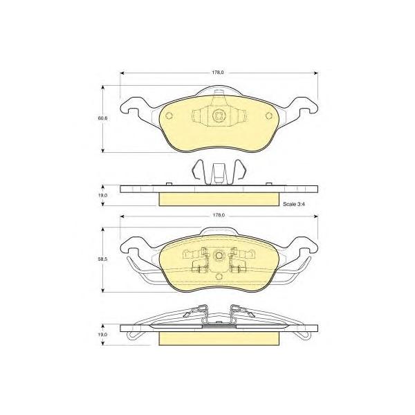 GIRLING - 6113582 (Колодки тормозные передние для Ford Focus I 1998~2004)