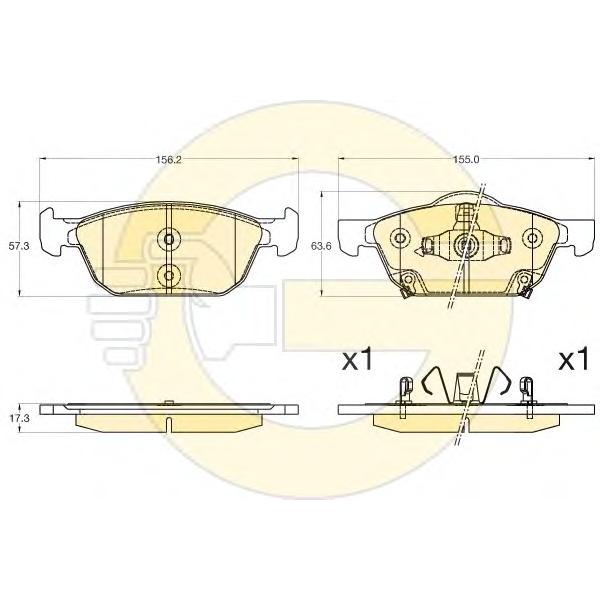 GIRLING - 6136006 (Колодки тормозные HONDA CIVIC 12- передние)