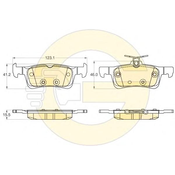 GIRLING - 6120372 (Колодки тормозные PEUGEOT 308 14- задние диск D=249мм.)