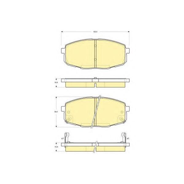 GIRLING - 6133429 (Колодки тормозные HYUNDAI i30 07-/KIA СEED 07-/CARENS 02- передние)