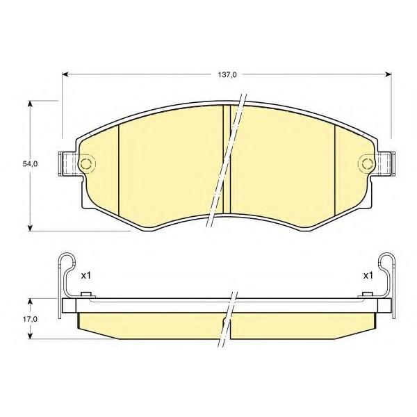 GIRLING - 6108959 (Колодки тормозные HYUNDAI ELANTRA/MATRIX/SONATA/SSANGYONG REXTON/KORANDO перед.)