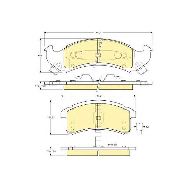 GIRLING - 6140549 (Колодки тормозные CHEVROLET LUMINA/PONTIAC TRANS SPORT передние)