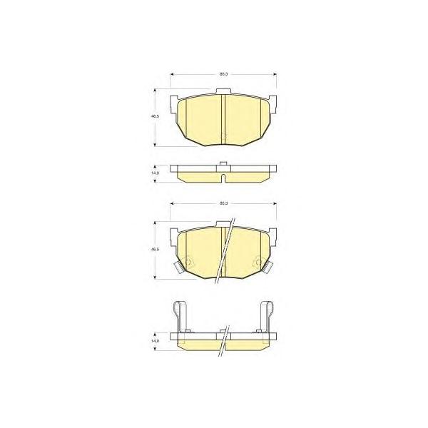 GIRLING - 6133689 (Колодки тормозные HYUNDAI ELANTRA 00-/LANTRA 90-00/KIA CERATO 04- задние)