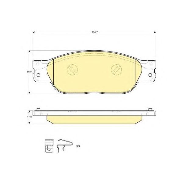 GIRLING - 6115109 (Колодки тормозные JAGUAR S-TYPE 04-07/XJ6/XJ8 03-09 передние)