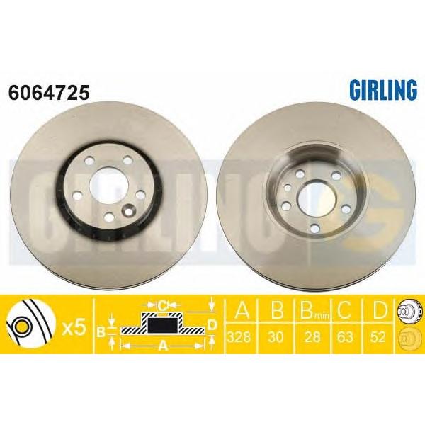 GIRLING - 6064725 (Диск тормозной передний 328x30)